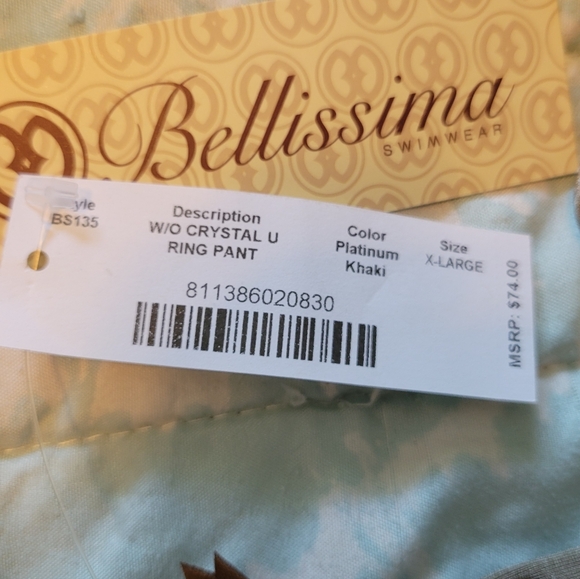 NWT Bellisima Platinum Bikini Bathingsuit W/ Swarovski Elements Size Xtra Large - Picture 11 of 13